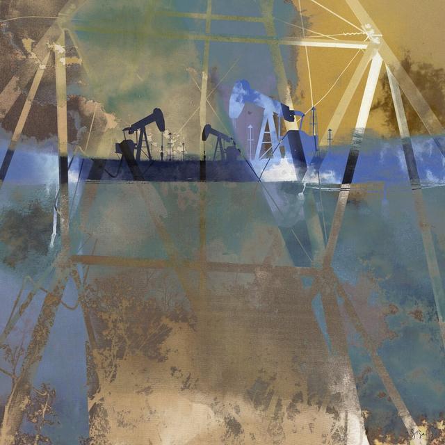 Oil Rig Abstraction I by Sisa Jasper - Wrapped Canvas Graphic Art Ivy Bronx Size: 30cm H x 30cm W on Productcaster.