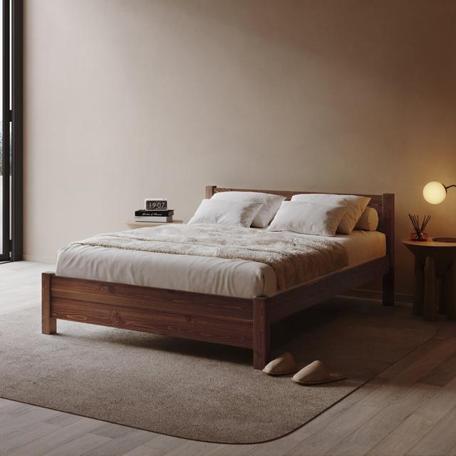 Edgilyn Bed Frame Mercury Row Colour: Expresso Wood, Size: Kingsize (5') on Productcaster.