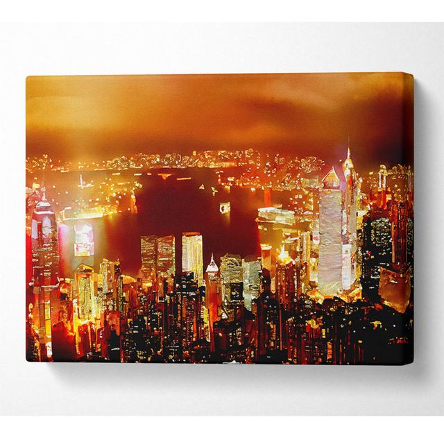 Hong Kong Harbour Nights - Wrapped Canvas Art Prints Latitude Run Size: 81cm H x 121.9cm W x 10cm D on Productcaster.