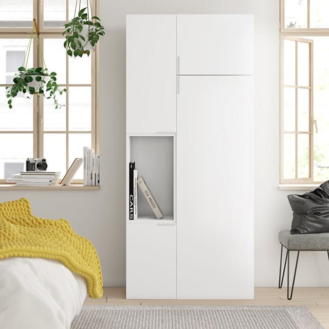 Drehtürenschrank Joplin Zipcode Design Ausführung: Weiß on Productcaster.