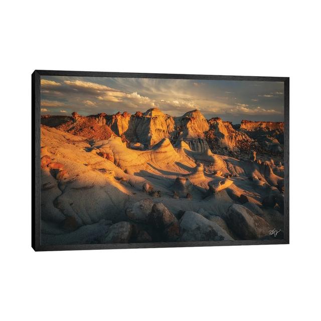 Ancient Light by Peter Coskun - Floater Frame Graphic Art on Canvas Highland Dunes Size: 66.04cm H x 101.60cm W x 3.81cm D, Format: Black Framed Canva on Productcaster.