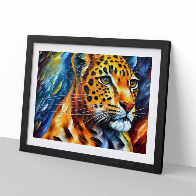 Leopard Vol.3 Abstract - Picture Frame Graphic Art World Menagerie Size: 34cm H x 46cm W, Frame Colour: Black on Productcaster.