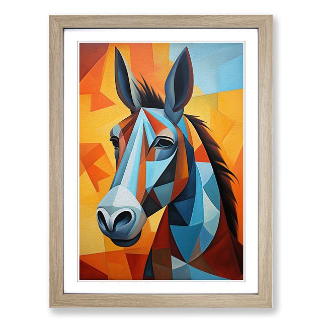 Donkey Cubism - Print Brambly Cottage Format: Oak Framed, Size: 46cm H x 34cm W on Productcaster.