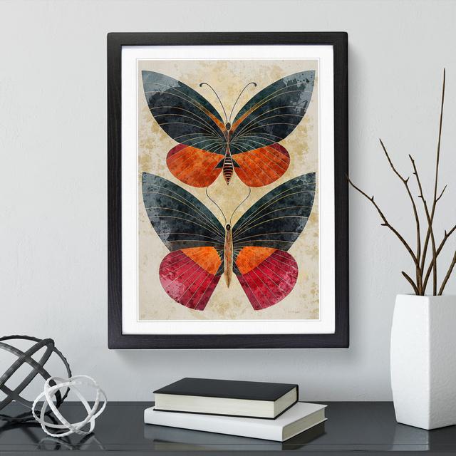 Butterflies in Watercolour No.3 - Picture Frame Painting Brambly Cottage Frame Colour: Black, Size: 46cm H x 34cm W x 2cm D on Productcaster.