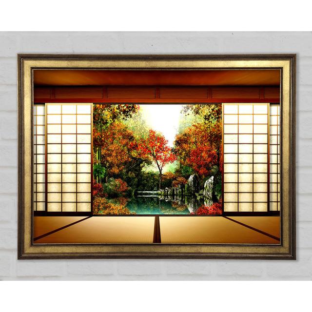 Japanese Garden From Inside - Print Ophelia & Co. Size: 29.7cm H x 42cm W on Productcaster.