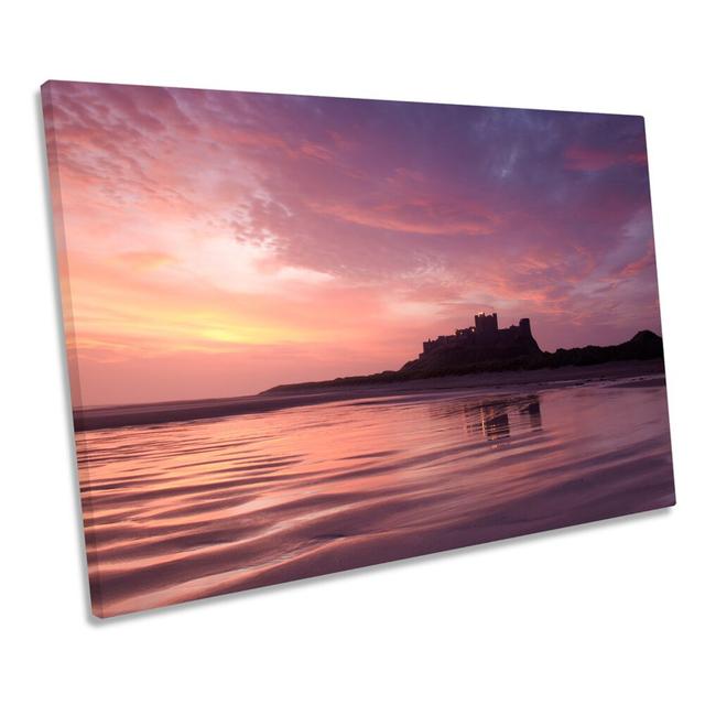 Bamburgh Castle Northumberland Sunset CANVAS WALL ART Picture Print Highland Dunes Size: 40.6cm H x 61cm W on Productcaster.