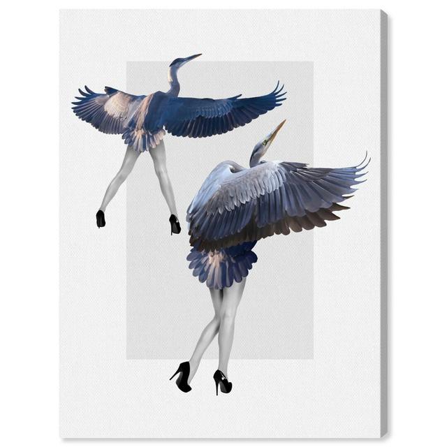 'Pelican Feathered Girls' - Wrapped Canvas Graphic Art Print Oliver Gal Size: 61cm H x 3.8cm W x 45.7cm D on Productcaster.