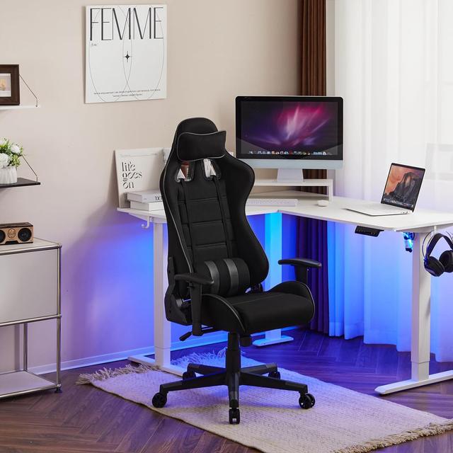 Neiges Gaming Chair Inbox Zero Colour: Black/Dark Grey on Productcaster.