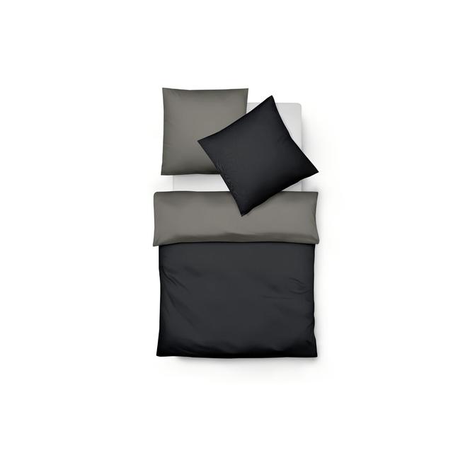 Wendebettwäsche Lech Fleuresse Colour: Anthracite/Grey, Size: Double - 2 Pillowcases (80 x 80 cm) on Productcaster.