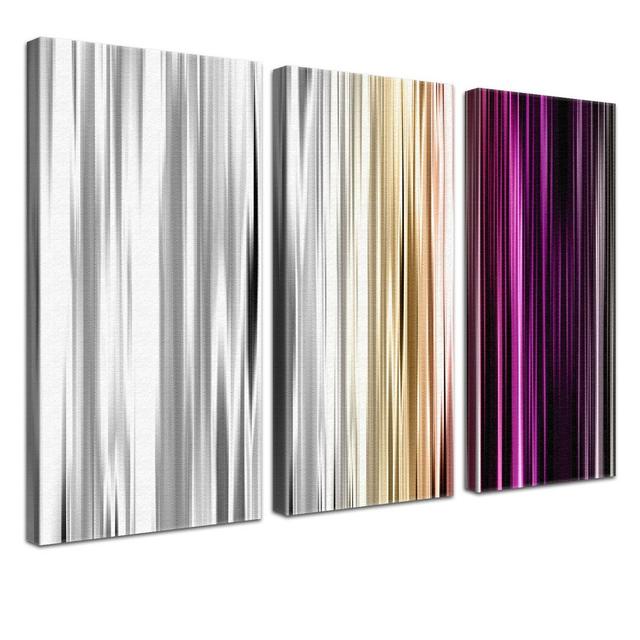 Magenta & Orange Rain Graphic Art Print Multi-Piece Image on Canvas East Urban Home Finish: Premium, Size: 120cm L x 80cm W on Productcaster.