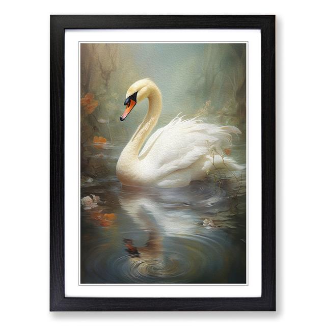 Swan Classicism - Single Picture Frame Art Prints on Wood Brambly Cottage Frame Colour: Black, Size: 46cm H x 34cm W x 2cm D on Productcaster.