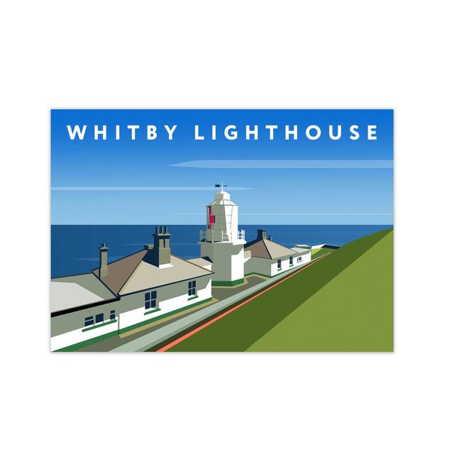 'Whitby Lighthouse' Graphic Art Print 17 Stories Format: Unframed, Size: 29.7cm H x 42cm W x 3cm D on Productcaster.