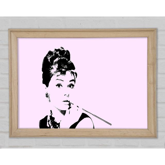 Audrey Hepburn Cigarette Pose Pink - Single Picture Frame Art Prints Mercer41 Size: 84.1cm H x 118.9cm W x 1.5cm D on Productcaster.