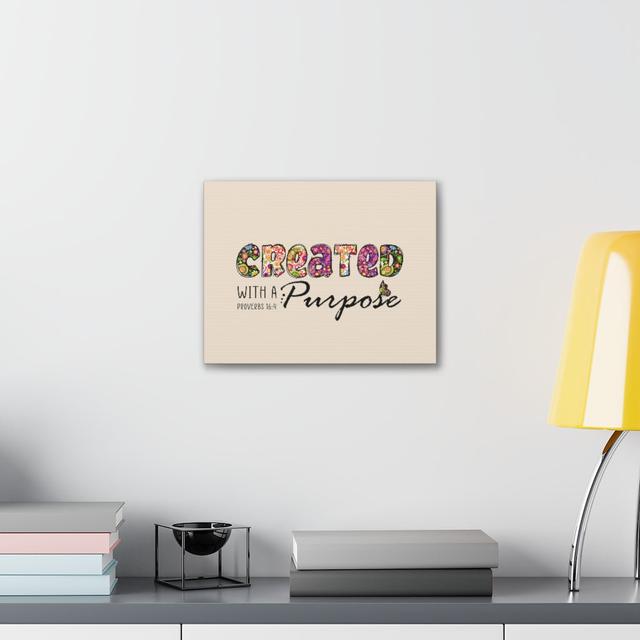 With a Purpose Proverbs 16:4 - Wrapped Canvas Typography Blue Elephant Size: 61cm H x 76cm W on Productcaster.