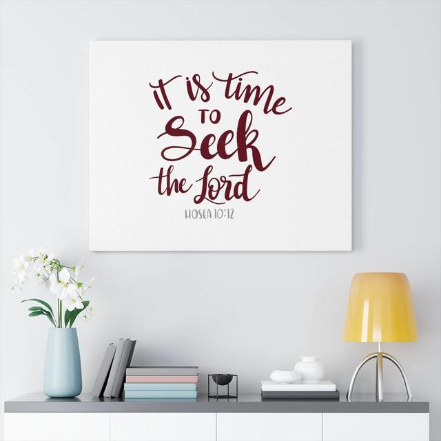 Seek the Lord Hosea10:12 - Wrapped Canvas Typography Blue Elephant Size: 30cm H x 41cm W on Productcaster.