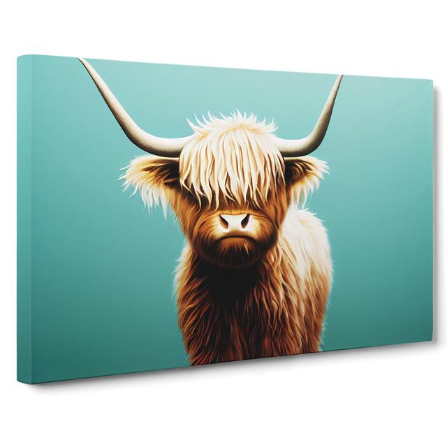 Grand Highland Cow - Wrapped Canvas Graphic Art Natur Pur Size: 40cm H x 60cm W x 3cm D on Productcaster.