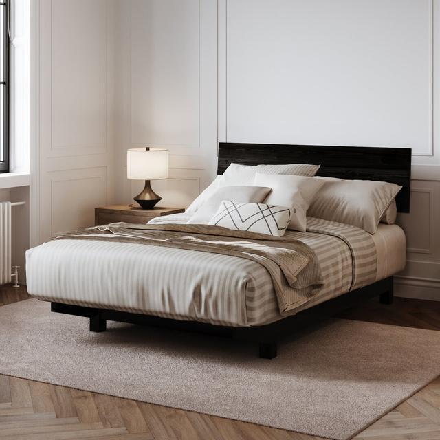 Ellyson Bed Frame Mercury Row Mattress Size: Double (4'6), Colour: Black Wash on Productcaster.