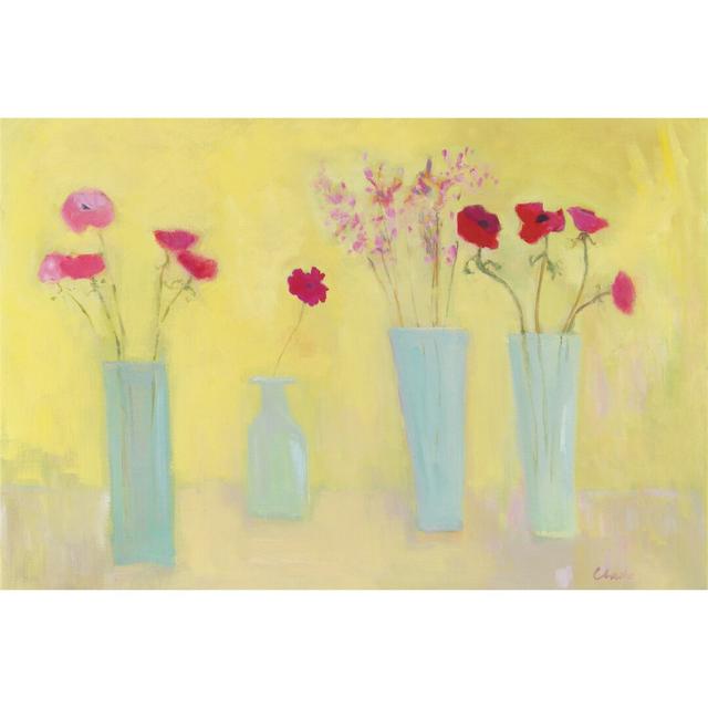 Anemones and Gerbera by Michael Clark - Wrapped Canvas Painting Print Blue Elephant Size: 81cm H x 122cm W on Productcaster.