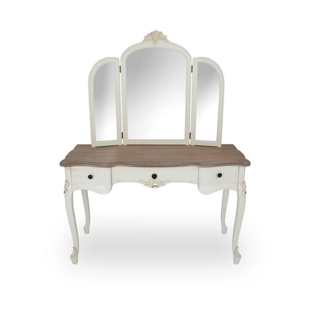 Nya Dressing Table with Mirror Fleur De Lis Living on Productcaster.