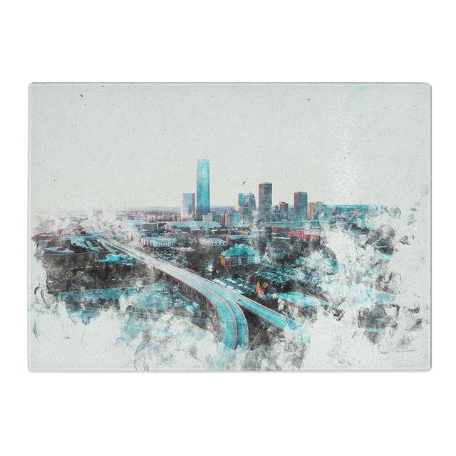 Tempered Glass Oklahoma City Skyline Chopping Board East Urban Home Size: 20 cm x 28.5 cm on Productcaster.