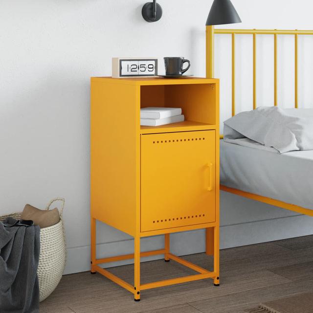 17 Stories Bedside Cabinet 36X39x78 Cm Steel 17 Stories Colour: Mustard Yellow on Productcaster.