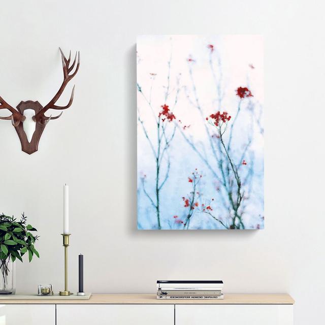 Branches of Red Berries - Wrapped Canvas Painting Print East Urban Home Size: 91cm H x 60cm W x 3cm D on Productcaster.