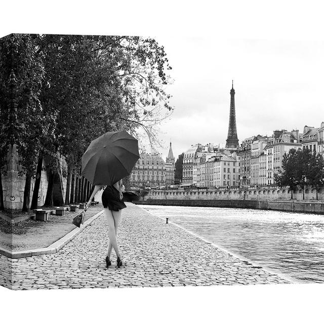 3AP6271 Quay Of The Seine (BW) by Julian Lauren - Wrapped Canvas Art Prints Canora Grey Size: 70cm H x 100cm W x 4cm D on Productcaster.