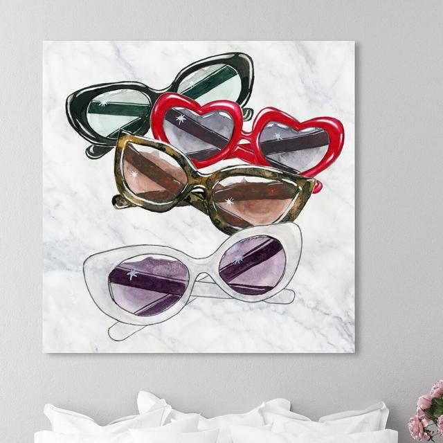 'Cat Eye Shades' Painting on Wrapped Canvas East Urban Home Size: 76.2 cm H x 76.2 cm W x 3.8 cm D on Productcaster.