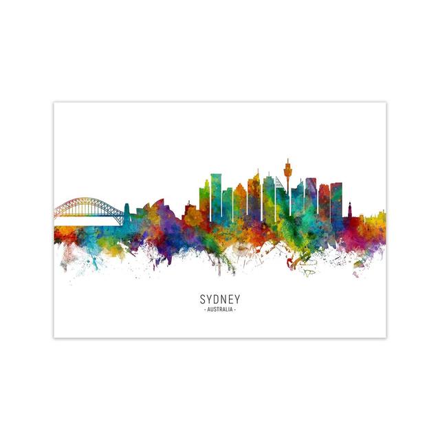 Sydney Australia Skyline by Michael Tompsett - Print Ebern Designs Size: 42cm H x 59cm W x 1cm D, Format: Unframed on Productcaster.