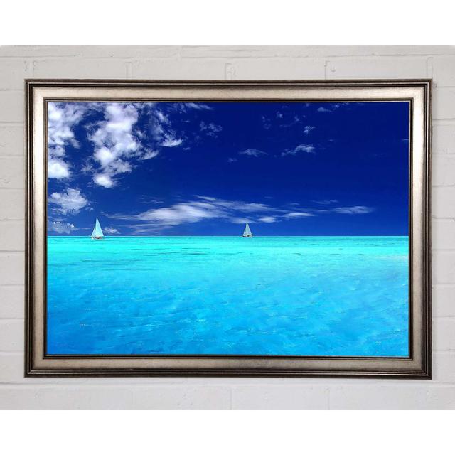 Ocean Sailboat Duo Framed Print Highland Dunes Size: 21cm H x 29.7cm W x 1.5cm D on Productcaster.