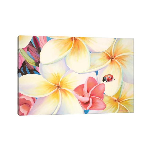 Lady Bug in the Plumeria Tree by Laura Curtin - Wrapped Canvas Painting ClassicLiving Size: 30.48cm H x 45.72cm W x 1.91cm D on Productcaster.