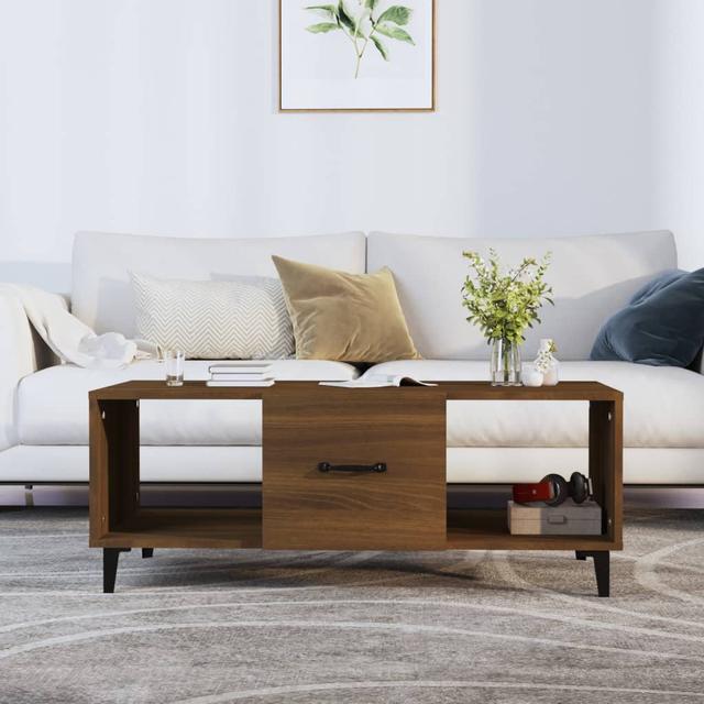 17 Stories Coffee Table Brown Oak 102 x 50 x 40 Cm Engineered Wood 17 Stories Colour: Brown Oak on Productcaster.