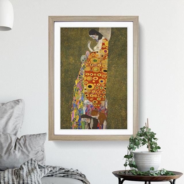 Hope Ii by Gustav Klimt - Picture Frame Painting on MDF East Urban Home Size: 48cm H x 36cm W x 2cm D, Frame Option: Oak Framed on Productcaster.