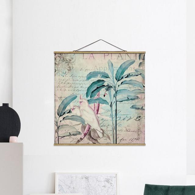 Cockatoos and Palm Trees - Graphic Art Print Bay Isle Home Size: 100cm H x 100cm W x 0.3cm D on Productcaster.