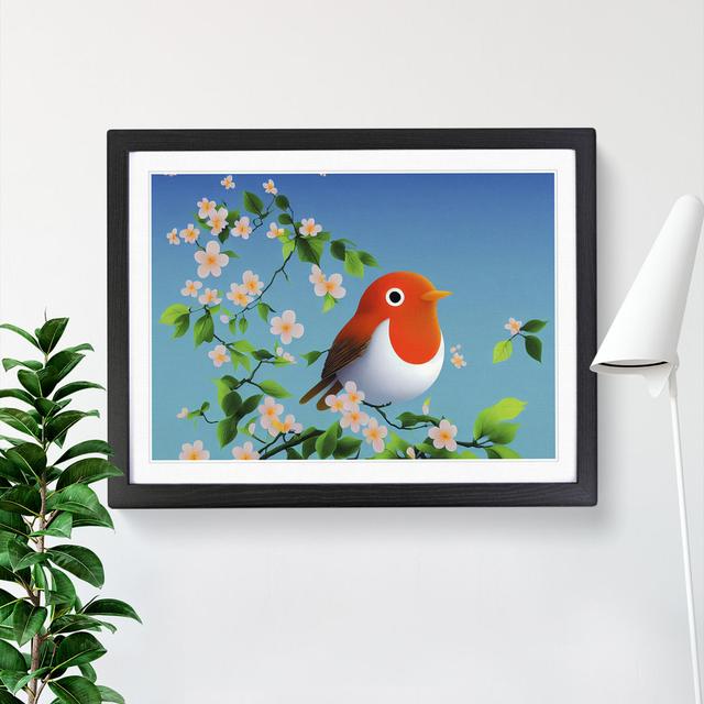 Radiant Robin Bird - Single Picture Frame Print 17 Stories Frame Colour: Black, Size: 34cm H x 46cm W x 2cm D on Productcaster.