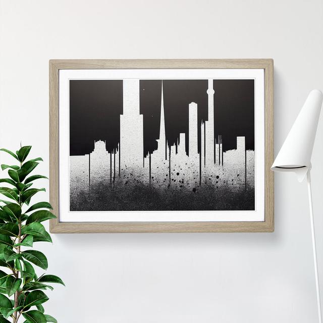 Bedazzled Skyscraper Skyline Abstract - Single Picture Frame Print 17 Stories Size: 25cm H x 34cm W x 2cm D, Frame Colour: Oak Frame on Productcaster.