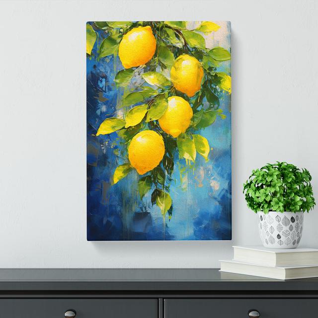 Lemon Fruit Impressionism No.3 - No Frame Print Brambly Cottage Size: 60cm H x 40cm W x 3cm D on Productcaster.