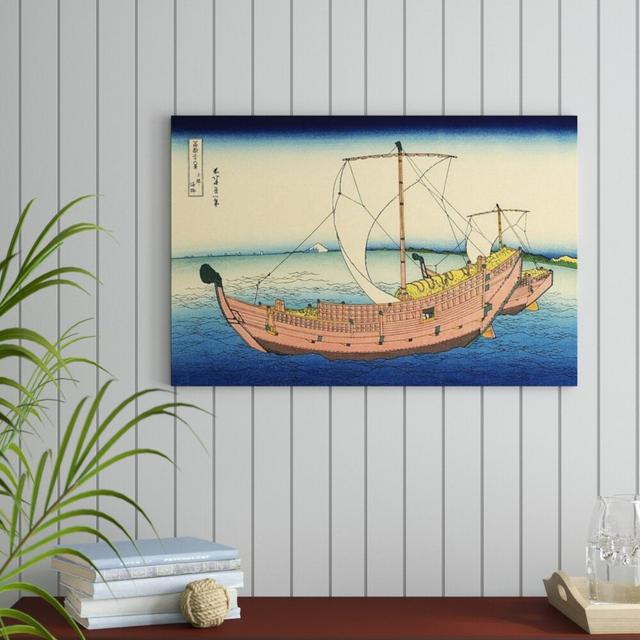 'The Kazusa Sea Route' by Katsushika Hokusai Graphic Art Print East Urban Home Size: 60cm H x 90cm W x 1.8cm D on Productcaster.