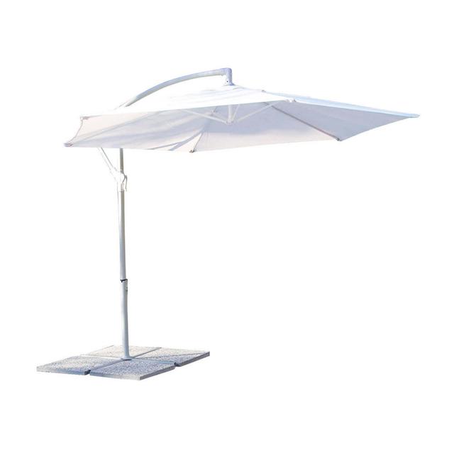 Areonia 3m Cantilever Parasol Dakota Fields Frame Colour: White, Fabric Colour: White on Productcaster.