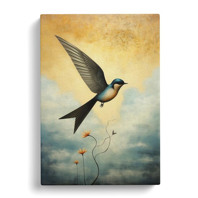 Swallow Surrealism - No Frame Art Prints Marlow Home Co. Size: 76cm H x 50cm W x 3cm D on Productcaster.