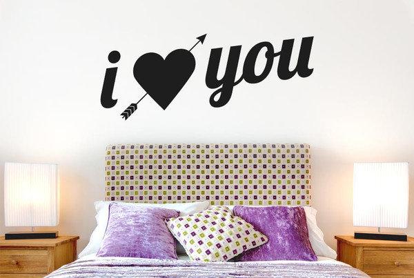 I Love You - Arrow Through Heart Wall Sticker Happy Larry Colour: Black, Size: Medium on Productcaster.