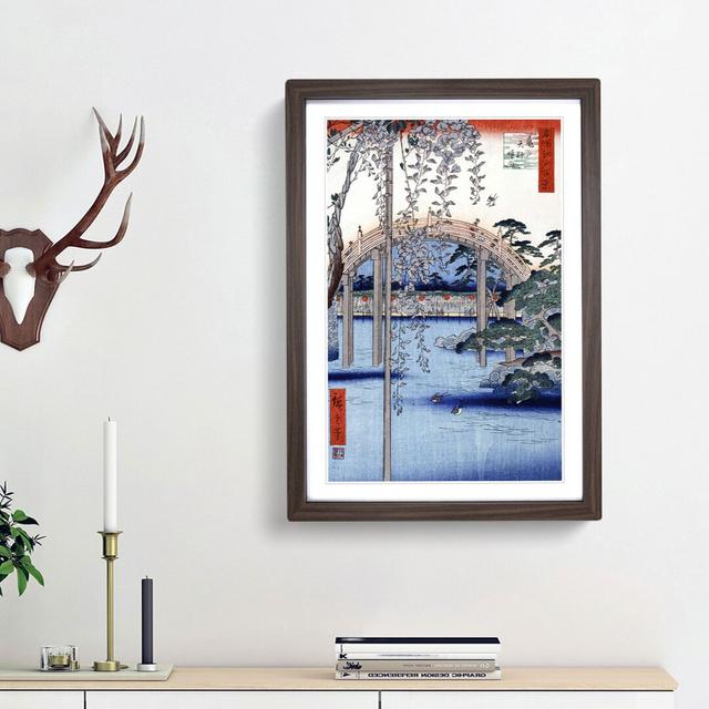 Kameido Tenjin Shrine Grounds by Utagawa Hiroshige - Picture Frame Art Print East Urban Home Size: 48cm H x 36cm W x 2cm D, Frame Option: Walnut Frame on Productcaster.