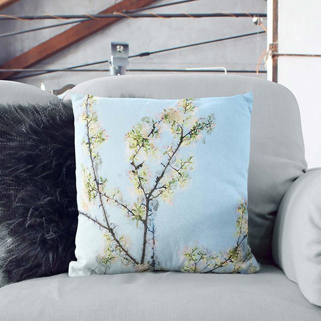 A Cherry Blossom Tree in Abstract Cushion with Filling East Urban Home Backing Colour: Stone, Size: 55 x 55 cm on Productcaster.