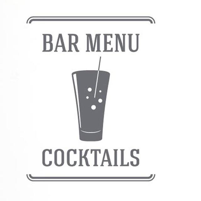 Bar Menu Cocktails Wall Sticker Maturi Colour: Light Blue, Size: Medium on Productcaster.