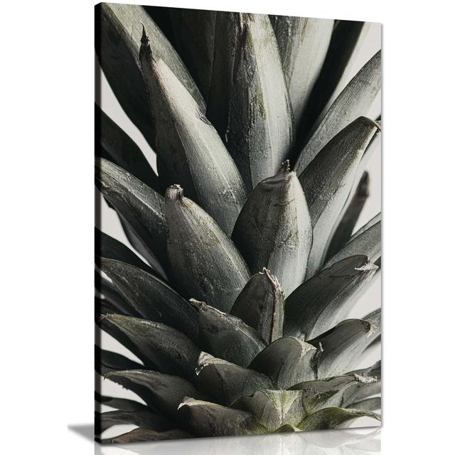 Panther Print Fine Art Prints Pineapple Green Leaves Close Up Artistic Framed Canvas Prints, Pictures for Home Walls, Bedroom, Living Room and Bathroo on Productcaster.