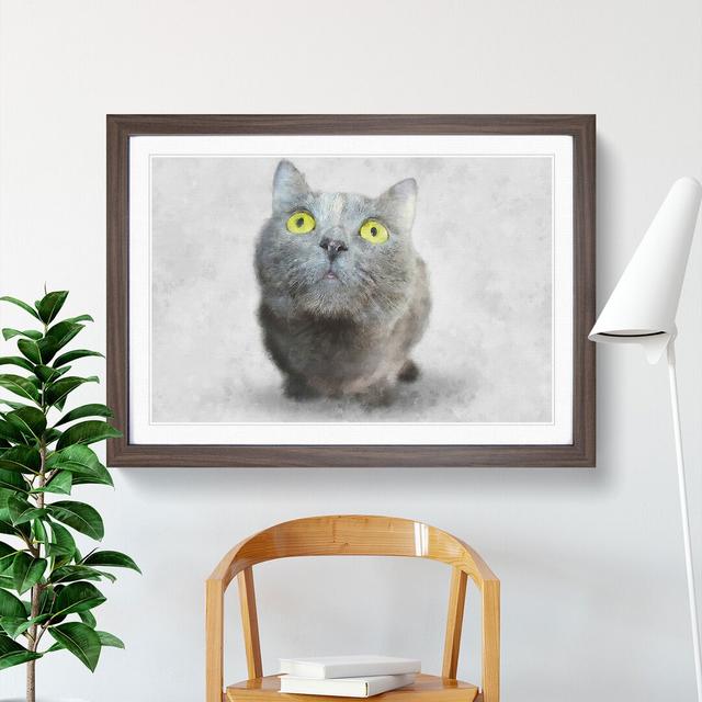 British Shorthair Cat Vol.4 - Picture Frame Painting East Urban Home Frame Option: Walnut, Size: 27cm H x 36cm W x 2cm D on Productcaster.