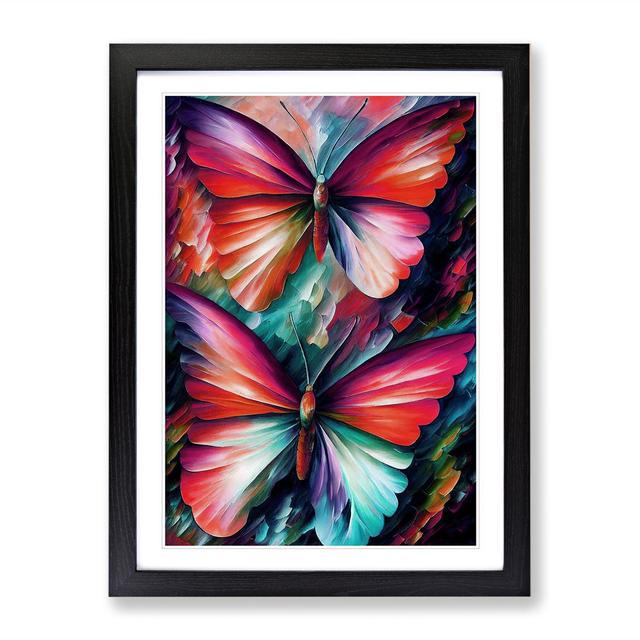 Pair of Butterflies No.2 Brambly Cottage Format: Black Framed, Size: 48cm H x 36cm W, Matte Colour: White on Productcaster.