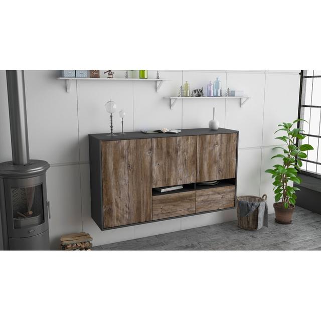 Dwayne Sideboard Brayden Studio Colour (Body/Front): Black/Driftwood on Productcaster.