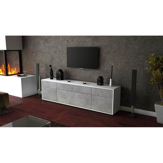 Copple TV Stand for TVs up to 42" 17 Stories Colour: Concrete / Matte White on Productcaster.