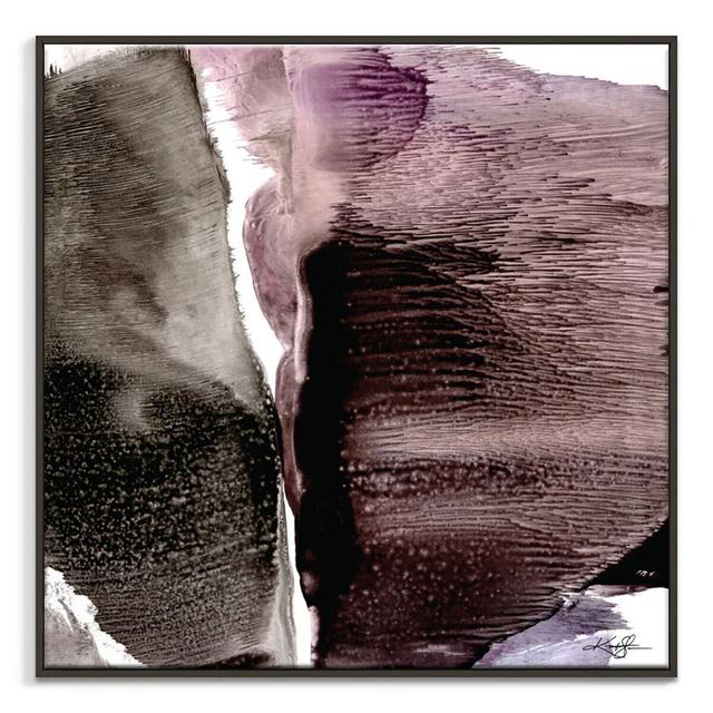 'Encaustic Abstract 21' Art Print on Canvas East Urban Home Size: 76cm H x 76cm W, Format: Black Floater Frame on Productcaster.